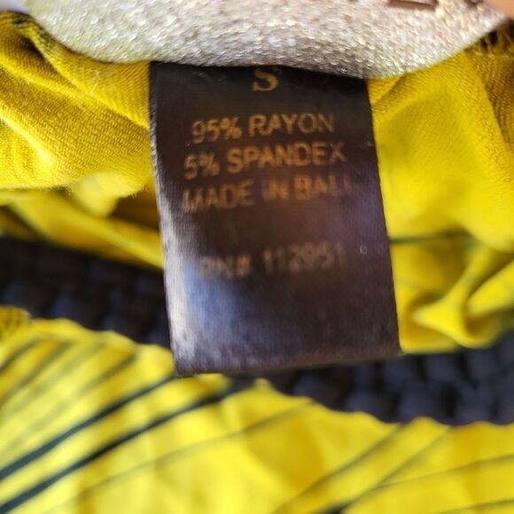 Bel Kazan Chartreuse/Black Abstract Knit High Low Maxi Dress Women’s Size‎ Small - Picture 6 of 6